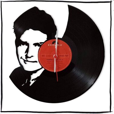 Vinyl record clock featuring Charlie Sheen