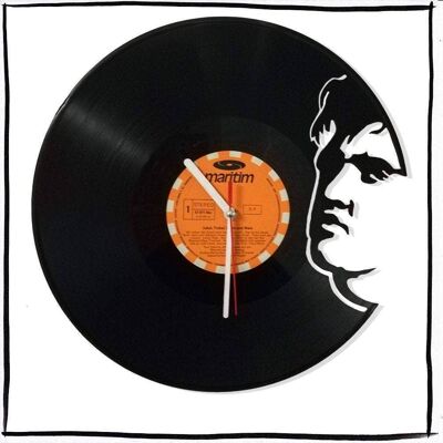 Vinyl record clock with Elvis motif