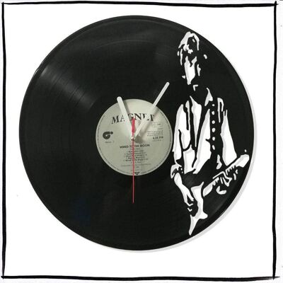 Vinyl record clock with Eric Clapton motif