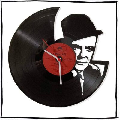 Vinyl record clock with Frank Sinatra motif