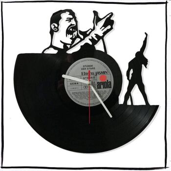 Horloge disque vinyle avec Freddie Mercury 1