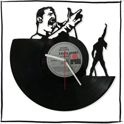 Reloj de discos de vinilo con Freddie Mercury