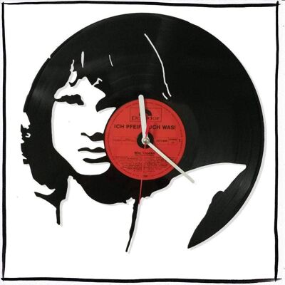 Vinyl record clock featuring Jim Morrison