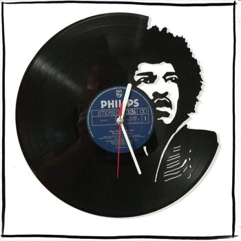 Horloge disque vinyle avec motif Jimi Hendrix 1