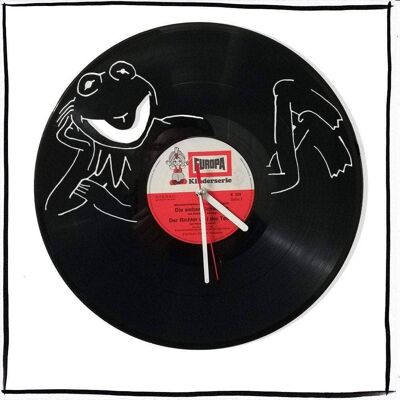 Horloge murale en vinyle avec Kermit - la grenouille