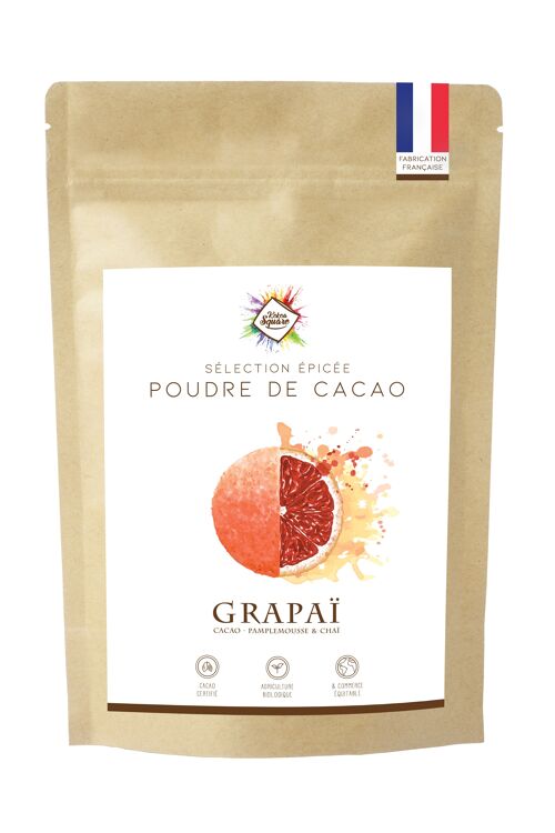Grapaï - Poudre de cacao pour chocolat chaud au pamplemousse et chaï