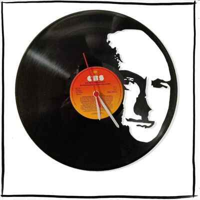 Vinyl record clock with Phil Collins motif