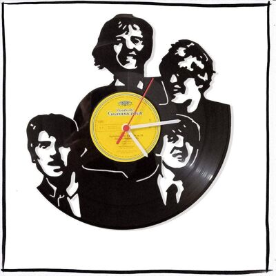 Horloge disque vinyle avec motif The Beatles