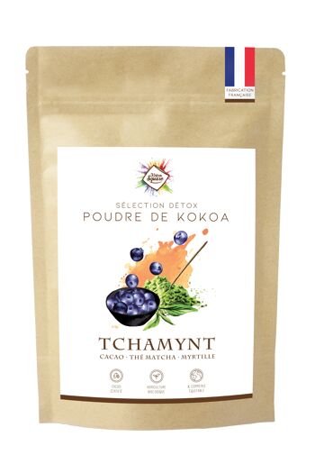 Tchamynt - Poudre de cacao, thé matcha et cassis 1