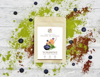 Tchamynt - Poudre de cacao, thé matcha et cassis 3