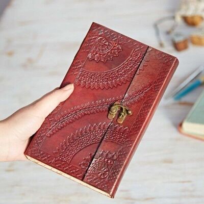 Indra XL Embossed Leather Journal