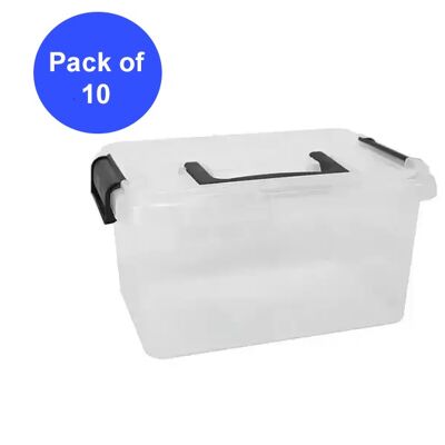 10 x 15 Litre Clip & Stack Box With Lids (Pack of 10)