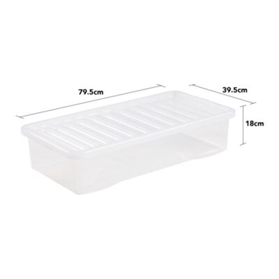10 x 42 Litre Underbed Storage Boxes With Clear Lids