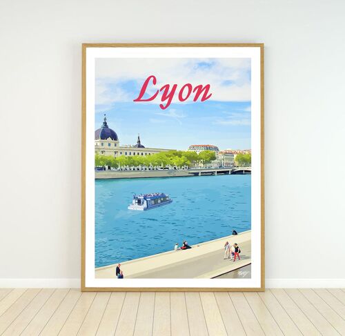 Affiche Lyon - Berges du Rhône