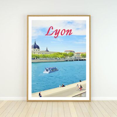 Affiche Lyon - Berges du Rhône