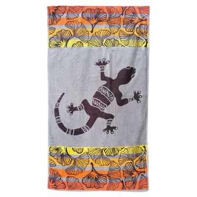 Serviette de plage éponge velours Jacquard Homok 95x175cm 440gm²