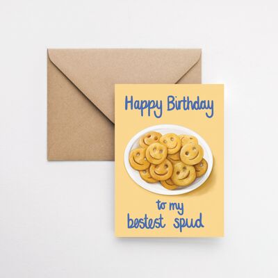 Happy birthday to my bestest spud - potato themed birthday card