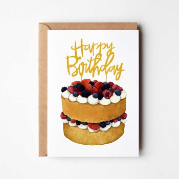Carte de voeux A6 Gâteau d'anniversaire à la vanille 2