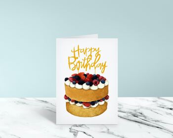 Carte de voeux A6 Gâteau d'anniversaire à la vanille 4