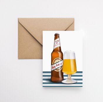 Carte de voeux anniversaire bière A6 1