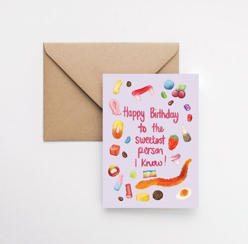 Sweetest Birthday A6 greeting card