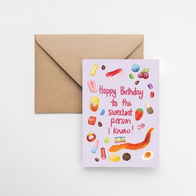 Sweetest Birthday A6 greeting card