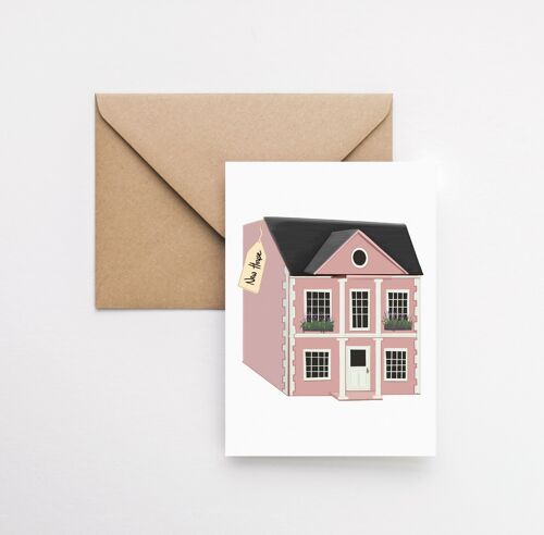 New home dolls house A6 greeting card