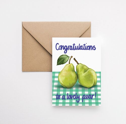 Congrats to a lovely pear A6 greeting card