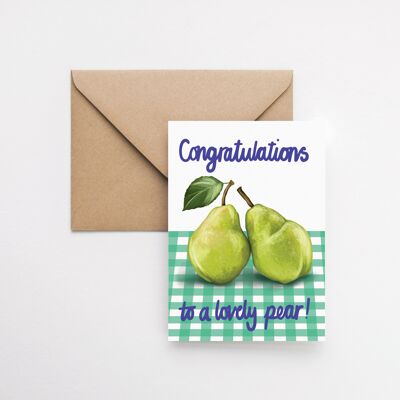 Felicidades a una hermosa tarjeta de felicitación de pera A6