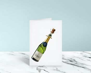Célébrez la bouteille de champagne A6 carte de voeux 3