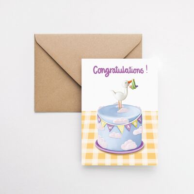 Felicidades por tu nueva tarjeta de felicitación bebé A6