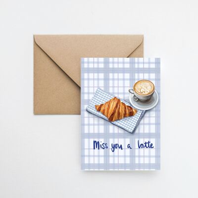 Miss you a latte A6 greeting card