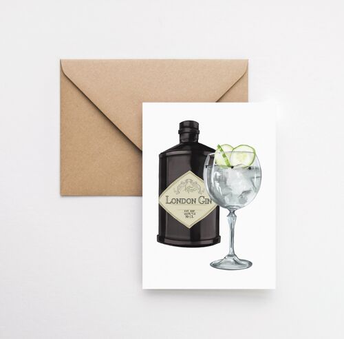 Gin and tonic A6 greeting card