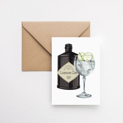 Gin and tonic A6 greeting card
