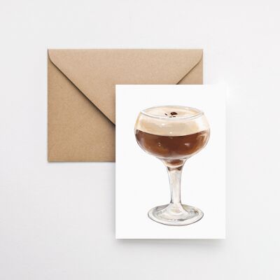 Espresso-Martini-Cocktail A6-Grußkarte