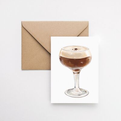 Espresso-Martini-Cocktail A6-Grußkarte