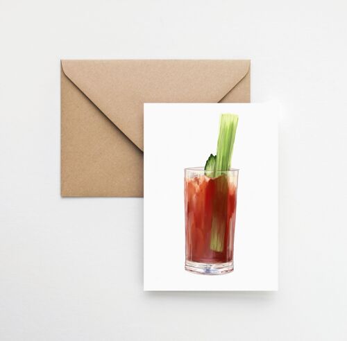 Bloody Mary cocktail A6 greeting card