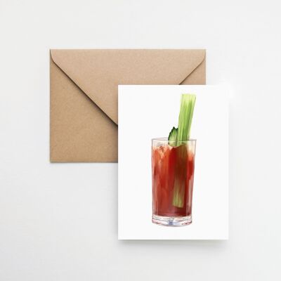 Carte de voeux Bloody Mary cocktail A6