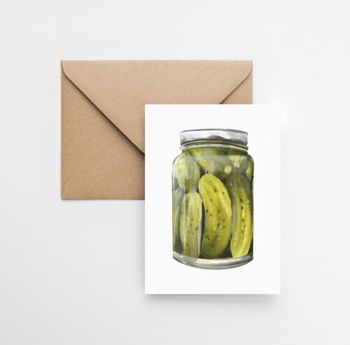 Gherkin jar A6 greeting card