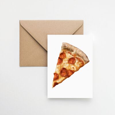 Rebanada de pizza Tarjeta de felicitación A6