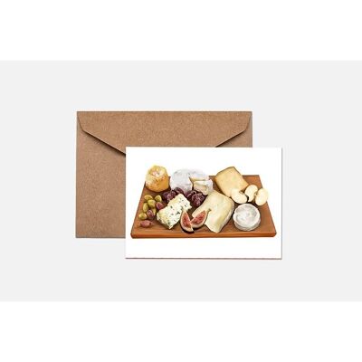 Carte de voeux A6 plateau de fromages