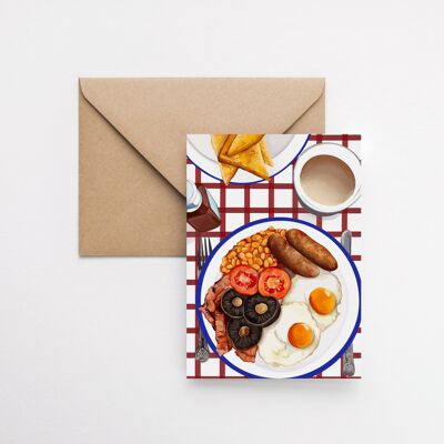 Fry up scene A6 greeting card