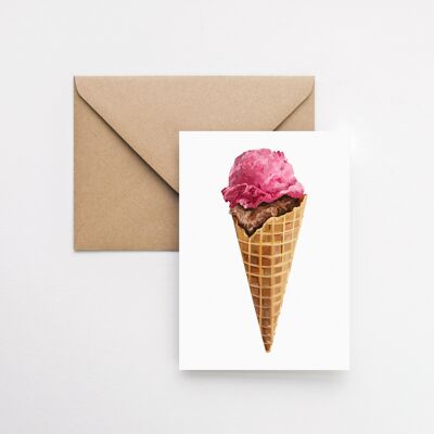 Ice cream cone A6 greeting card