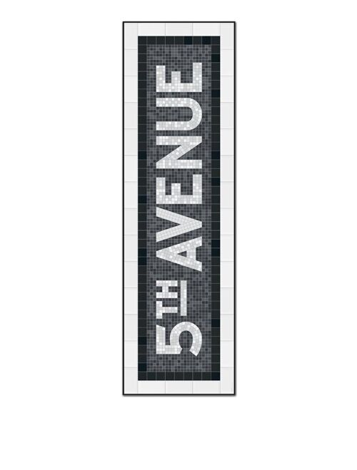 NY Black - 5TH AVENUE 40x133 - Art print