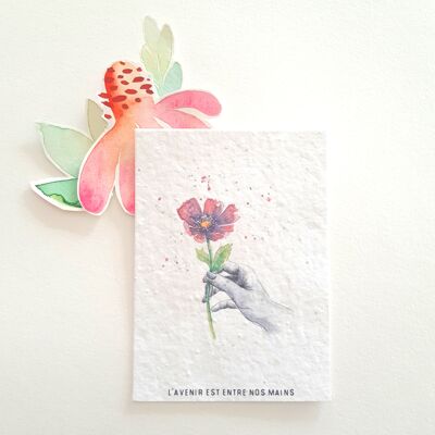 Postcard to plant flower