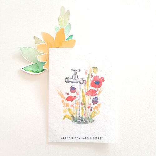 Carte Postale à planter robinet