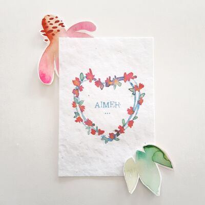 Flowery Heart Plantable Postcard