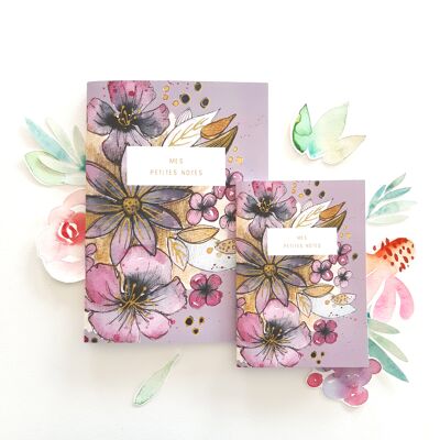 Purple notebooks Set of 2 - A6 and A5 format