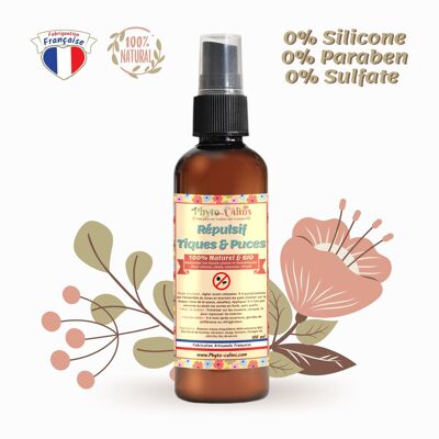 Spray repelente de pulgas y garrapatas - 100% natural y orgánico