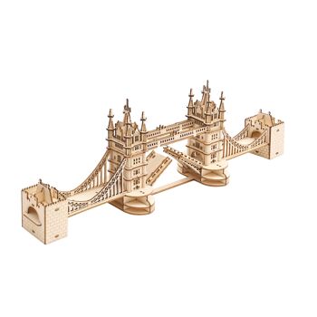 Puzzle 3D en bois à faire soi-même, pont de tour, avec kit de construction. éclairage, Robotime, TG412, 36×7.5×11.1 cm 1